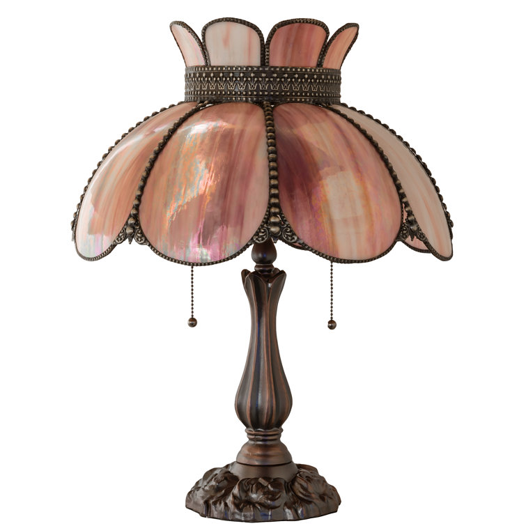 Meyda Style Vintage Bronze good Based Lamp with Beaded Glass Tiffany Style